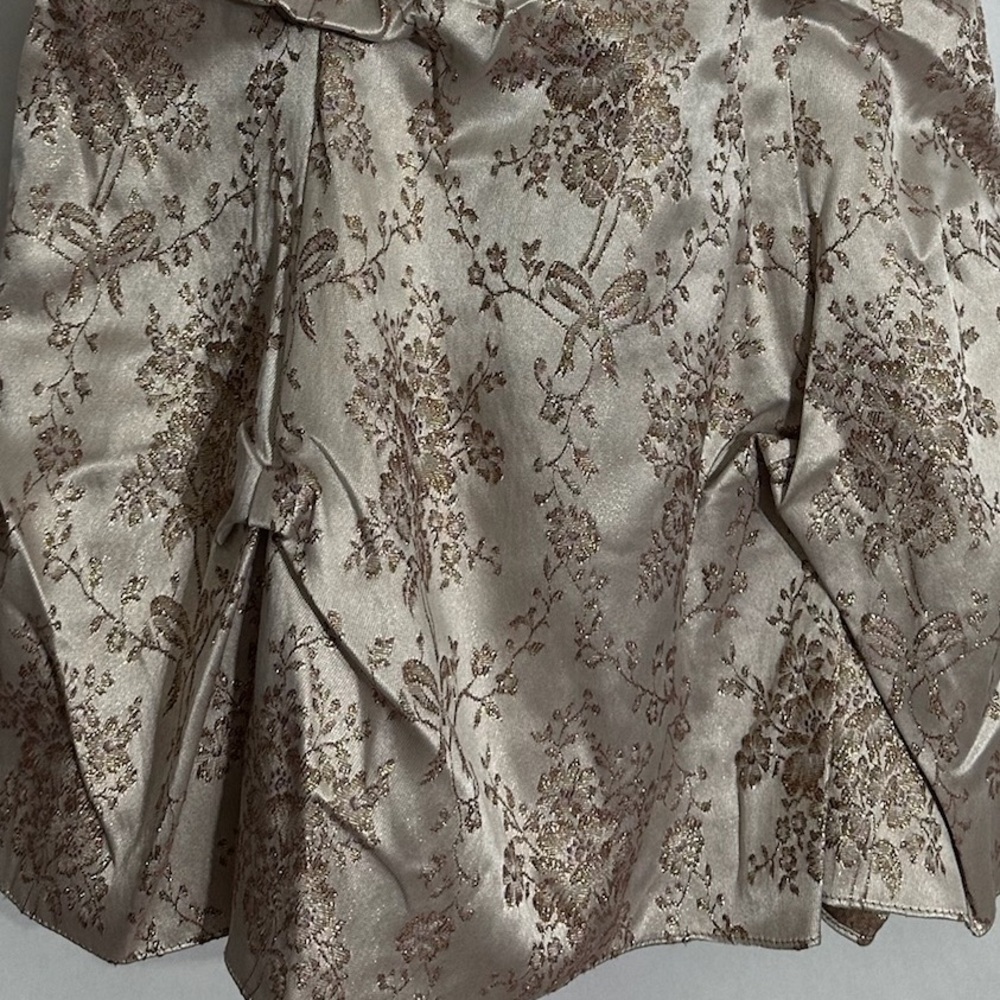 Zum Zum by Niki Livas Strapless Brocade Party Dress Champagne Y2K Size 1 Juniors - Picture 7 of 10